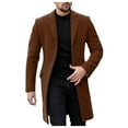 thumbnail image 1 of LIUJUNSHOP Men's Trendy Trench Coat Men's Winter Wool Overcoat Long Jacket Stylish Anorak Outerwear for Cold Weather, 1 of 4