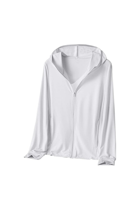 Men's UPF 50 Sun Protective Outdoor Lightweight Full Zip Hooded Jacket Long Sleeve Performance Shirt for Fishing Hiking GY1 XL