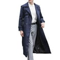 thumbnail image 1 of LIUJUNSHOP Men's Urban Trench Coat Long Double Trench Coat with Shoulder Tabs and Belt for Men Stylish Versatile Outerwear, 1 of 8