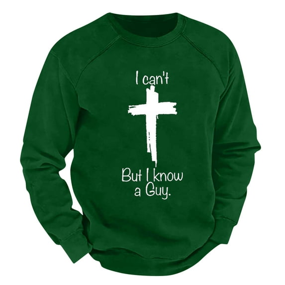 LIUJUNSHOP Mens Cotton Sweatshirt Men's Autumn Winter Print Pullover Sweatshirt Hoodless Long Sleeve