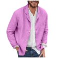 thumbnail image 1 of LIUJUNSHOP Mens Fashion Casual Solid Color Button Down Shirt Loose Lapel Long Sleeve Comfortable Breathable Top Purple L, 1 of 4