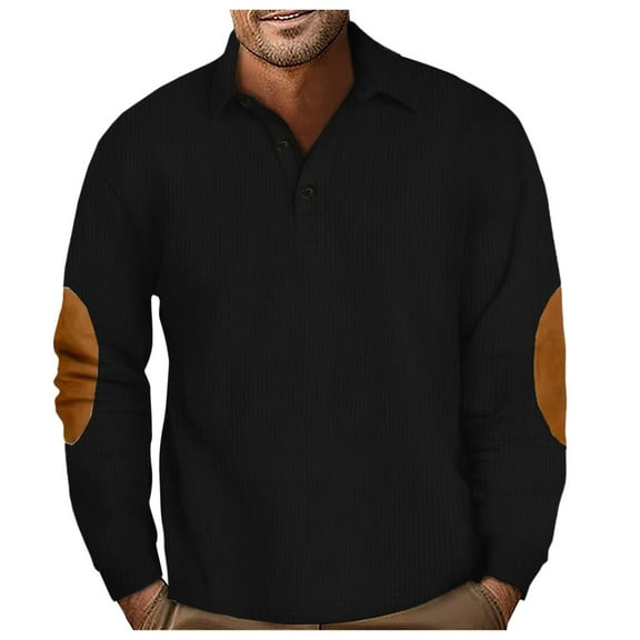 LIUJUNSHOP Mens Crewneck Men's Casual Corduroy Lapel Button Down Shirt Colorful Applique Design Hoodless Sweatshirt Top for Autumn Winter