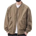 thumbnail image 1 of LIUJUNSHOP Mens Hoodie Zip Up Casual Men's Casual Lightweight Outdoor Windbreaker Jacket Water Comfortable Daily Wear Travel Khaki L, 1 of 5