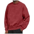 thumbnail image 1 of LIUJUNSHOP Mens Pullover Sweatshirt Men's Casual Drop Shoulder Solid Color Soft Comfortable, 1 of 8