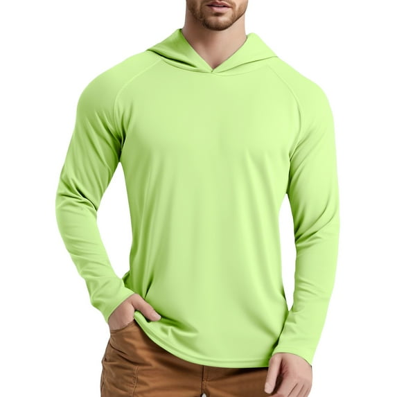 LIUJUNSHOP Mens Tees Men's UPF 50+ Long Sleeve Hooded Shirt Quick Drying Lightweight Outdoor Activewear Top