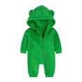 thumbnail image 1 of LIUJUNSHOP Baby Jumpsuit Bear Ear Hooded Thin Rompers Boys Girls Long Sleeve Onesie with Zipper Green 0-3 Months, 1 of 8