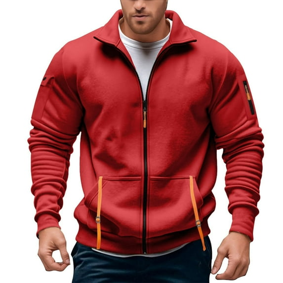 LIUJUNSHOP Oversized Men's Crewneck Sweatshirt Men's Zip Up Pullover Jacket Lightweight Athletic Activewear Top for Running Gym Workout