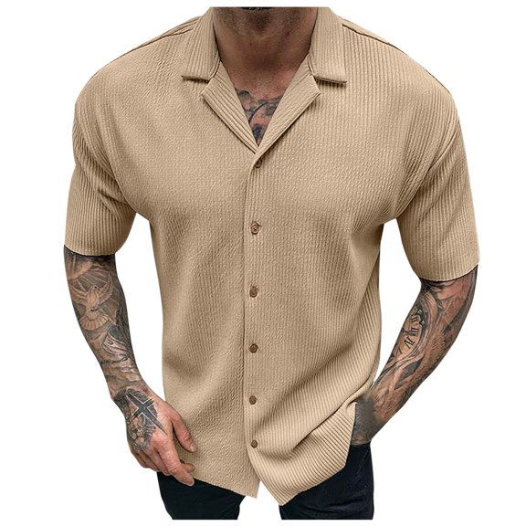 LIUJUNSHOP Patterned Men's Cardigan Men's Solid V Neck Casual Cardigan Short Sleeve Business Western Style Jacket