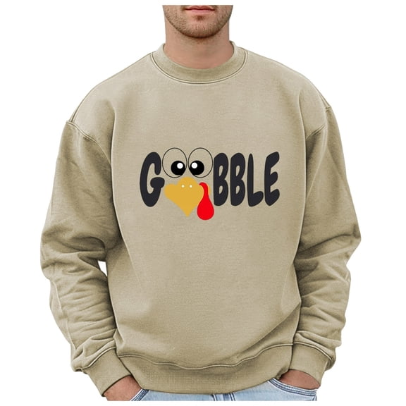 LIUJUNSHOP Plain Men's Crewneck Sweatshirt Men Winter Thanksgiving Printed Solid Color Casual Crew Neck Pullover