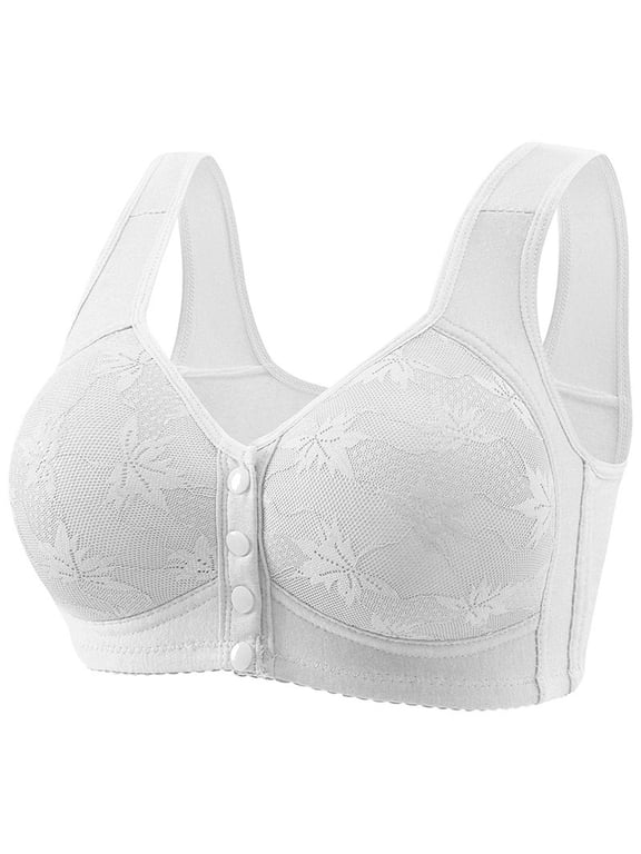 Posy Bras for Older Women Senior Front Closure Plus Size Comfy Breathable Full Support Everyday Bra