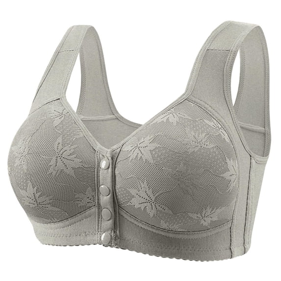 LIUJUNSHOP Posy Bras for Older Women Senior Front Closure Plus Size Comfy Breathable Full Support Everyday Bra