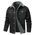 thumbnail image 1 of LIUJUNSHOP Regular Fit Men's Denim Jacket Men's Winter Denim Jacket Padded Thickened Warm Casual Lapel Style Coat With Multiple Pockets, 1 of 8