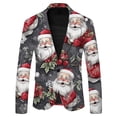 thumbnail image 1 of LIUJUNSHOP Relaxed Fit Men's Formal Jacket Blazer Mens Long Sleeve Lapel Button Suit Jacket with Festive Print Design for Formal and Holiday Occasions, 1 of 3