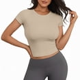 thumbnail image 1 of LIUJUNSHOP Seamless Crop Workout Tops for Women - Athletic Running Gym Yoga Short Sleeve Shirts Basic, 1 of 5