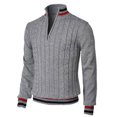 thumbnail image 1 of LIUJUNSHOP Slim Fit Men's Cardigan British Style Business Casual Zippered Turtleneck Mens Cardigan Knitwear Sweater, 1 of 4