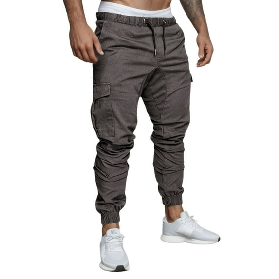 LIUJUNSHOP Stretch Men's Cargo Pants Men's Casual Solid Cargo Pants with Tooling Pocket for Outdoor Work and