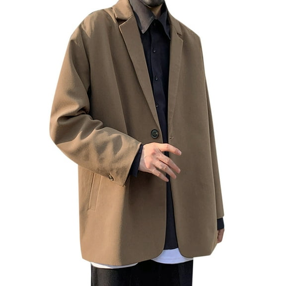 LIUJUNSHOP Tailored Fit Men's Sport Coat Blazer Men's Autumn Winter Loose Fit Casual Suit Jacket Coat Top Piece Outerwear