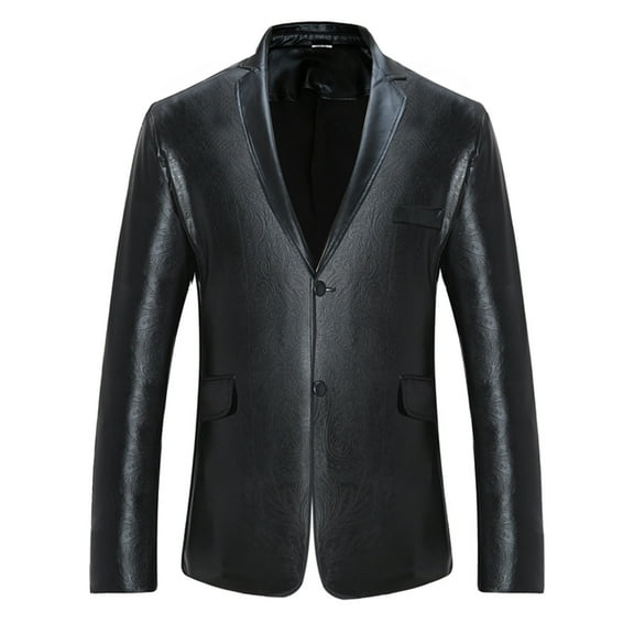 LIUJUNSHOP Tailored Fit Men's Sport Coat Blazer Men's Autumn Winter Printed Long Sleeve Formal Casual Suit Jacket Turn Down Collar Soft Coat