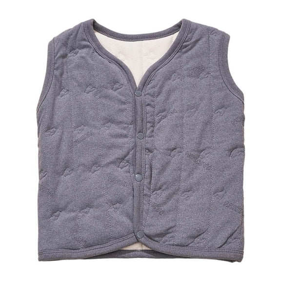 LIUJUNSHOP Toddler Baby Boys Girls Sherpa Vest Sleeveless Plush Fuzzy Waistcoat Jacket Fall Winter Warm Coat with Pockets Grey 5-6 Years