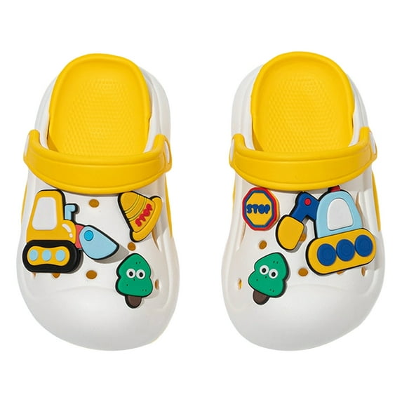 LIUJUNSHOP Toddler Clogs Boys Girls Little Kids on Slides Sandals Children Summer Beach Pool Outdoor Water Shoes Shower Slippers Yellow 2.5-3Years