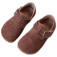 thumbnail image 1 of LIUJUNSHOP Toddler Girl Mary Jane Dress Leather Shoes, Little Girls Princess Ballet Flats Brown 26, 1 of 5