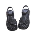 thumbnail image 1 of LIUJUNSHOP Toddler Girls Closed-Toe Flower Summer Dress Sandals Shoes for Toddler/Little Kids Black 6-7 Years, 1 of 3