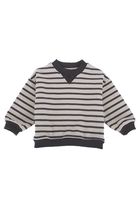 Toddler Girls Long Sleeve Shirts Striped Crewneck Fall Kids Tops Khaki 2-3 Years