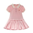 thumbnail image 1 of LIUJUNSHOP Toddler Girls Polo Dress Short Sleeve Golf Tennis Dress A-Line Playwear Sundress Cotton Baby Girls' School Uniform Pink 5-6 Years, 1 of 9
