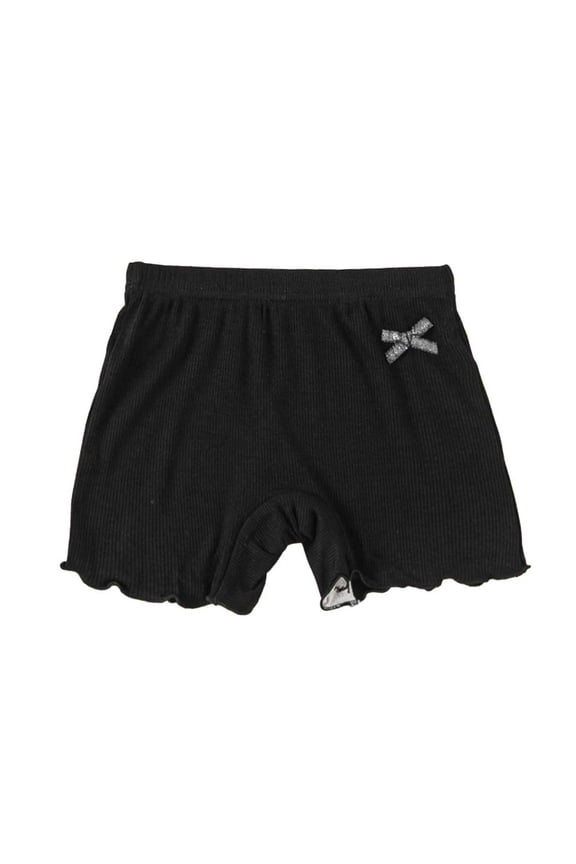 Toddler Girls Sporty Ruffle Shorts Casual Playwear Comfortable Stretch Waistband Soft Breathable Fabric Daily Outfits Black 2-3 Years