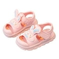 thumbnail image 1 of LIUJUNSHOP Toddler Girls Summer Sandals Closed Toe Heeled Sandals with Sparkling Sequins and Decorative Bow Pink 8.5, 1 of 9