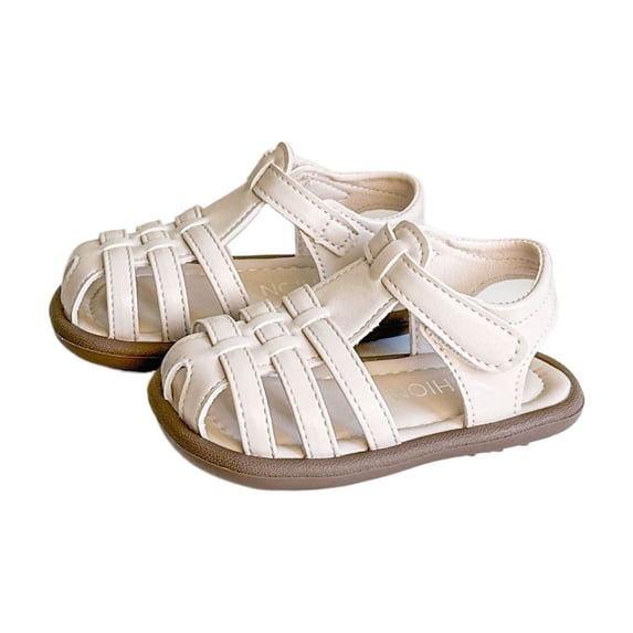 LIUJUNSHOP Toddler Girls Summer Sandals Roman Sandals Soft Sole Breathable Comfortable Walking First Shoes for Summer Spring White 2.5-3 Years