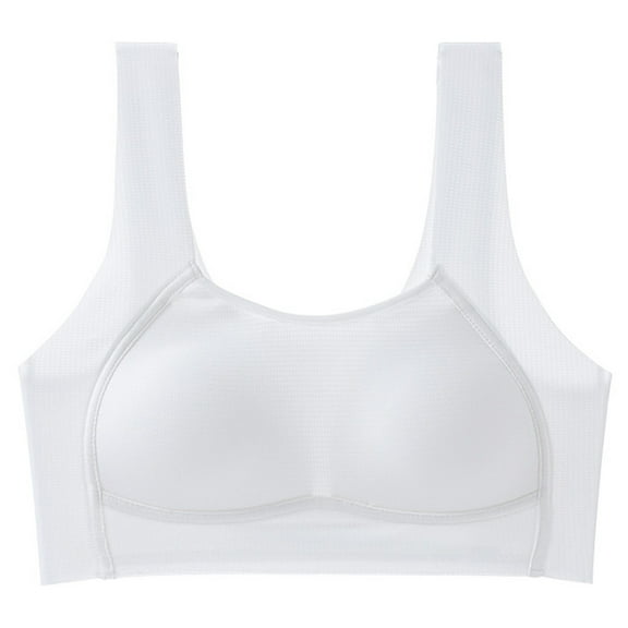 LIUJUNSHOP Training Bras for Girls Seamless Girls Bras 10-12 Years Old Breathable Cotton Racerback Sports Bras Ultra Comfort White 17-18 Years