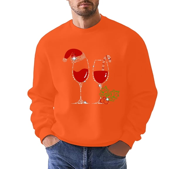 LIUJUNSHOP Vintage Men's Crewneck Sweatshirt Men's Christmas Fashion Casual 3D Print Long Sleeve Hoodless