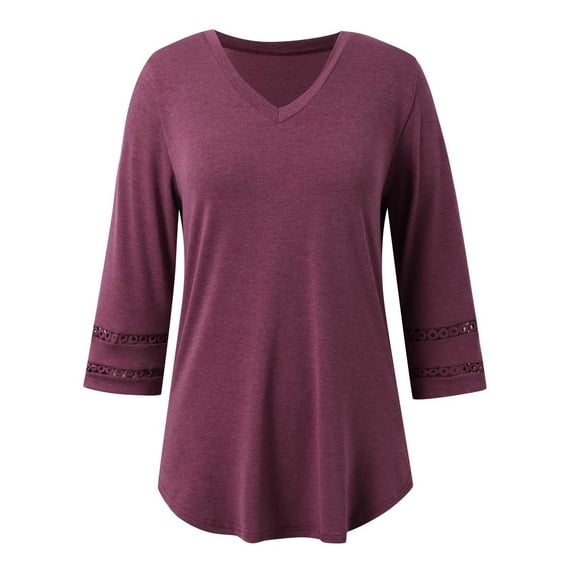 LIUJUNSHOP Women’s Long Sleeve V Neck Tunic Top Casual Dressy Blouse Business Loose Fit Trendy 2025 Fall Outfits