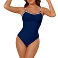 thumbnail image 1 of LIUJUNSHOP Women's One Piece Swimsuit Tummy Control Bathing Suit Ruched Swimwear Tie Back Shell Stitch Swim Suit, 1 of 4