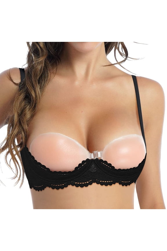 Womens 1/4 Cup Shelf Bra See Through Lace Push Up Underwire