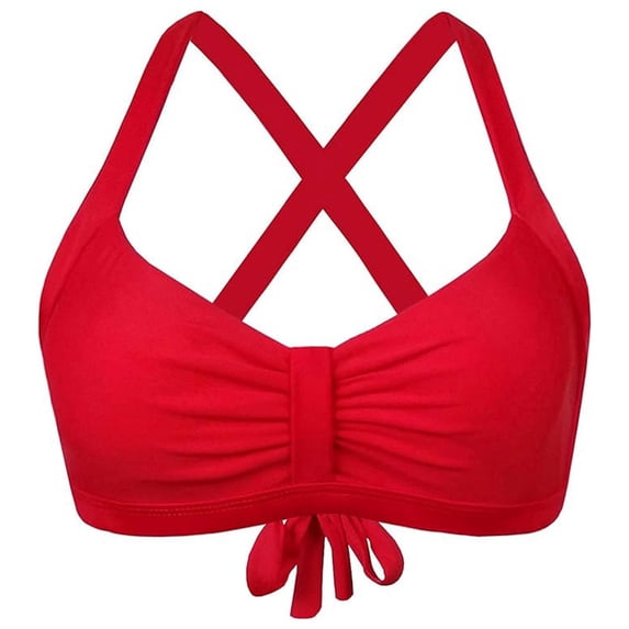 LIUJUNSHOP Womens Sporty Adjustable Wide Straps Bikini Top Large Bust Back Supportive Swimsuit Tops Only