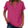thumbnail image 1 of LIUJUNSHOP Womens Summer Tops Spring Short Sleeve V Neck True Classic T Shirt, 1 of 6