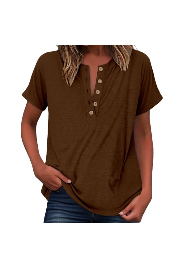 Womens Summer Tops Spring Short Sleeve V Neck True Classic T Shirt