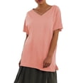 thumbnail image 1 of LIUJUNSHOP Womens Tops Basic Summer V Neck T Shirts Short Sleeve Dressy Casual Loose Fit Cute Tee Clothes Trendy Fashion Outfits, 1 of 4