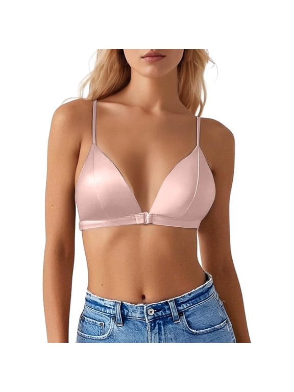 Womens Wireless Triangle Bralette Plunge Unlined Seamless Bras No Underwire Comfortable Unpadded Everyday Bra