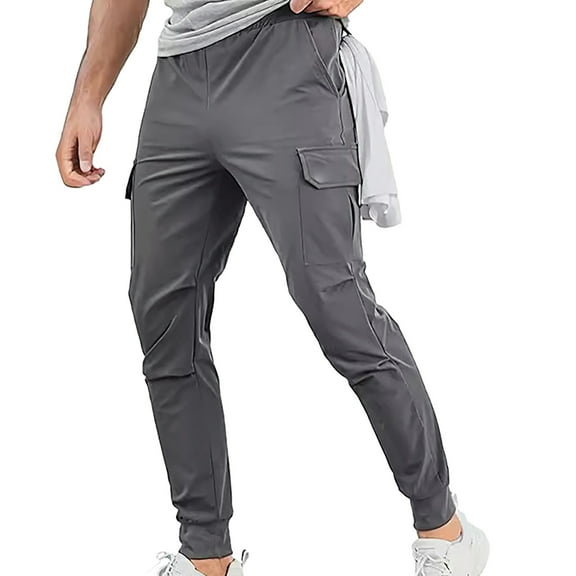 LIUJUNSHOP Workwear Cargo Pants for Men Men's Cargo Pants Pure Solid Color Casual Bundle Foot Pocket Trousers For Autumn
