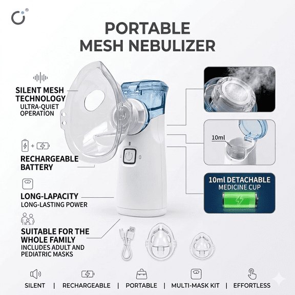 LIUYIJIADS Portable Humidifier USB/Battery Portable Handheld Compressor Steam Inhaler