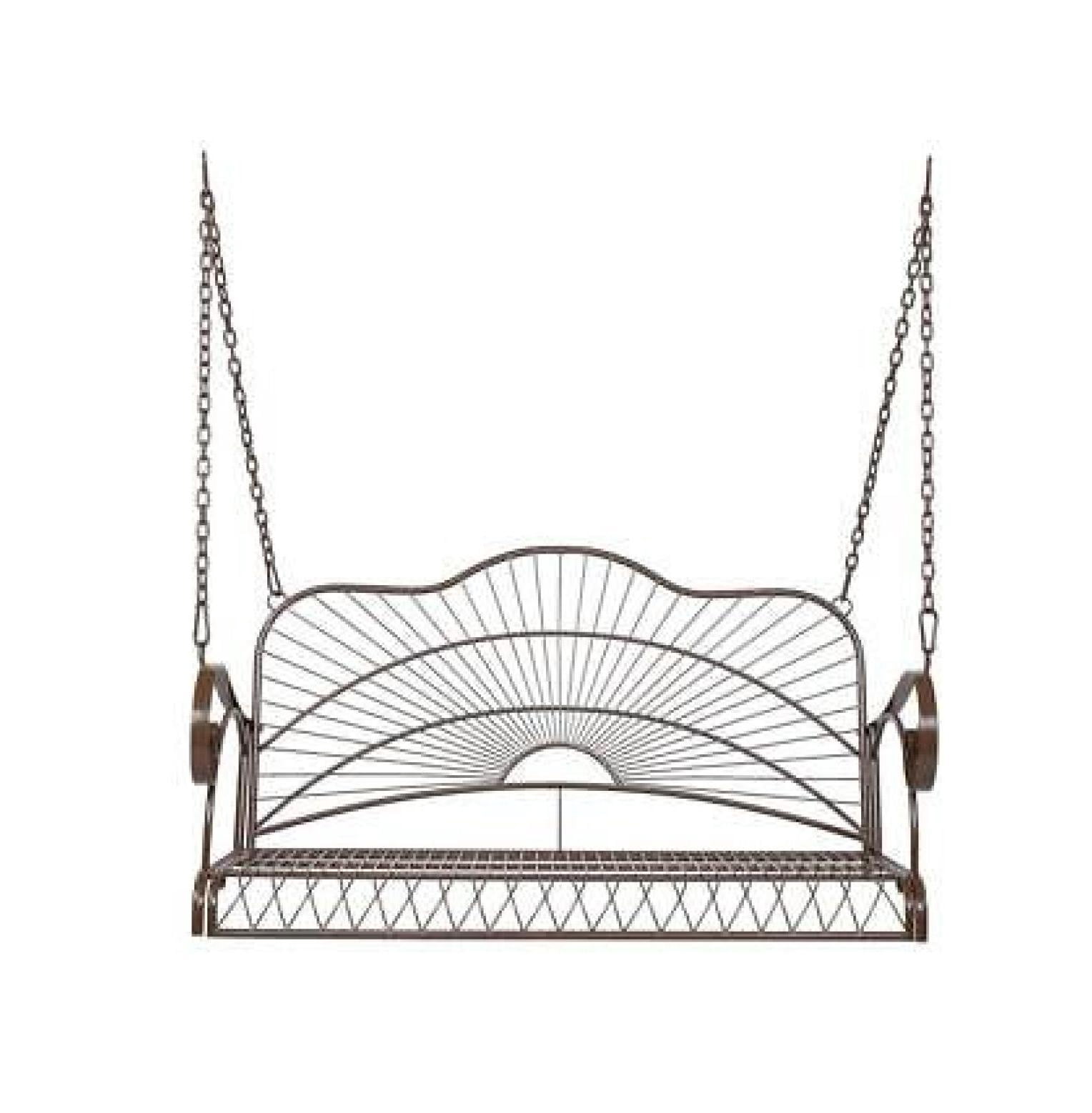 LIUYUDIY 2 Person Metal Porch Swing Chair Outdoor Patio Hanging Bench