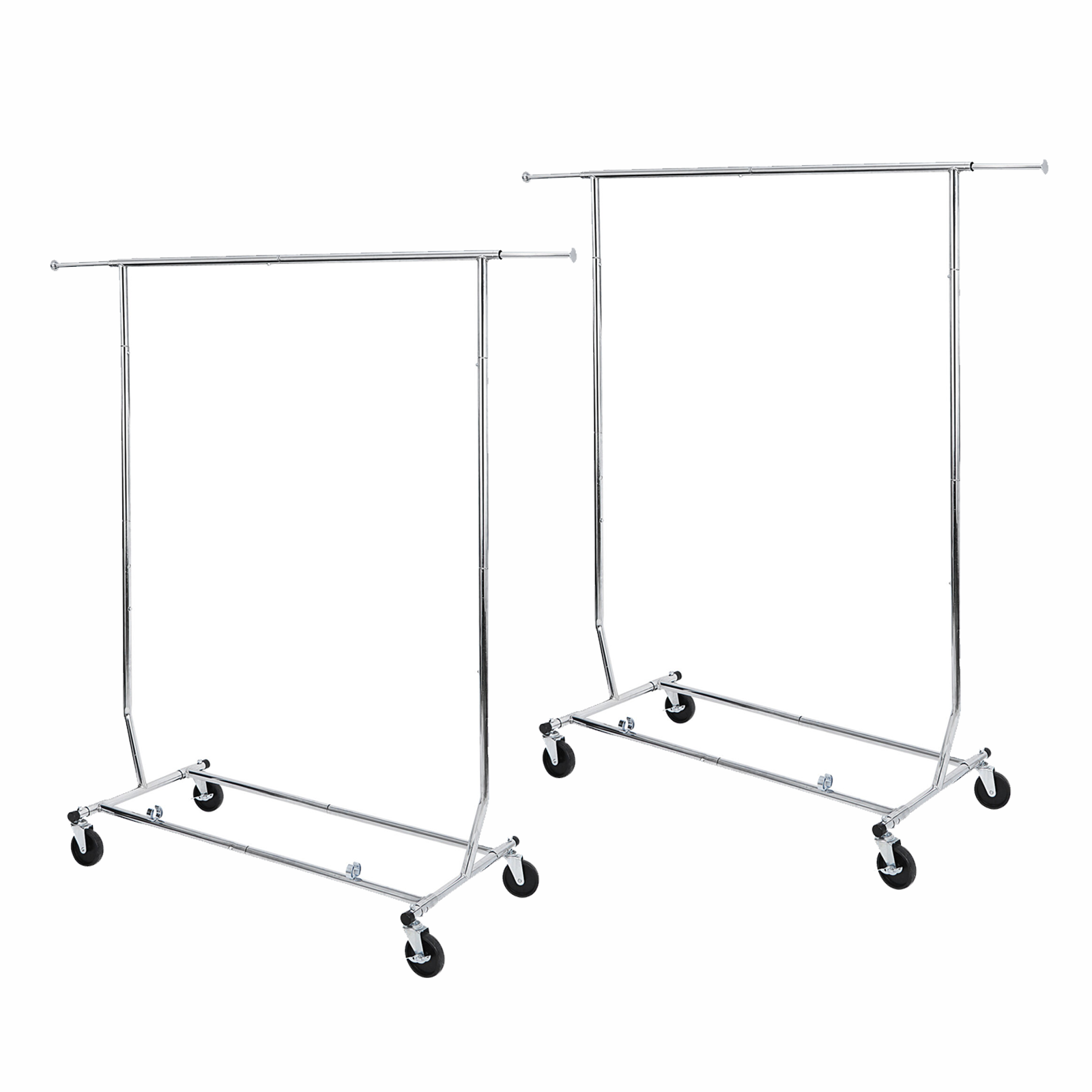 LIUYUDIY 2PCS Heavy Duty Rolling Clothes Garment Rack Clothing Stand ...