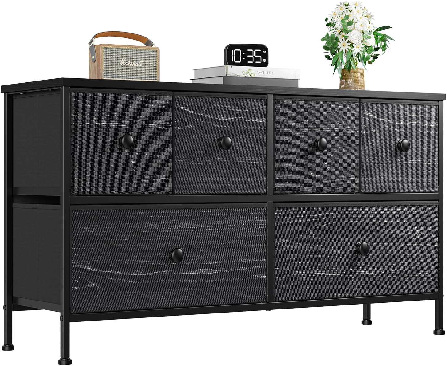 LIUYUDIY Dresser for Bedroom with 6 Drawer Wide Dresser & Chests of ...