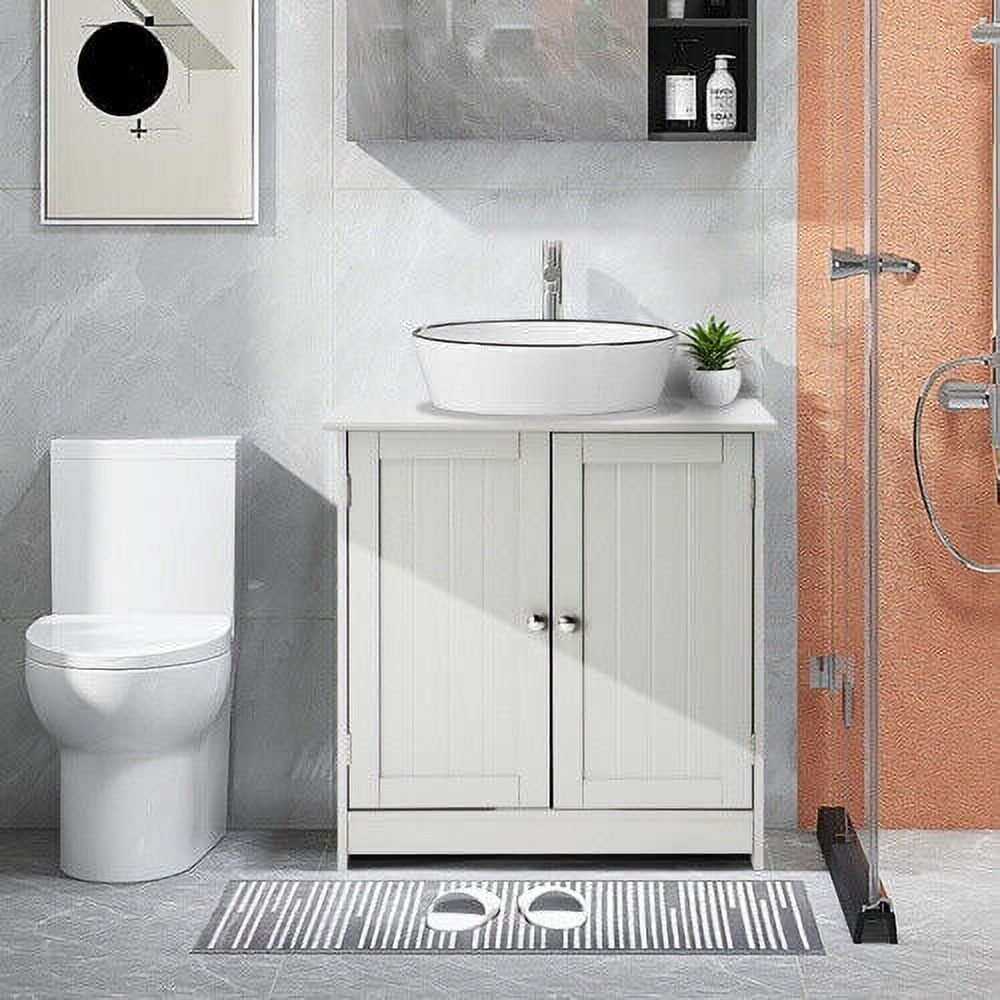 LIUYUDIY Pedestal Under Sink Storage Bathroom Vanity with 2 Doors ...