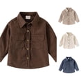thumbnail image 1 of LIUYUNNN Boys Corduroy Shirt Jacket Long Sleeve Casual Open Front Shirt With Collar For Kids Toddler for Kids Boys, Size 2-3 Years, 1 of 4