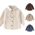 thumbnail image 1 of LIUYUNNN Boys Corduroy Shirt Jacket Long Sleeve Casual Open Front Shirt With Collar For Kids Toddler for Kids Boys, Size 3-4 Years, 1 of 8