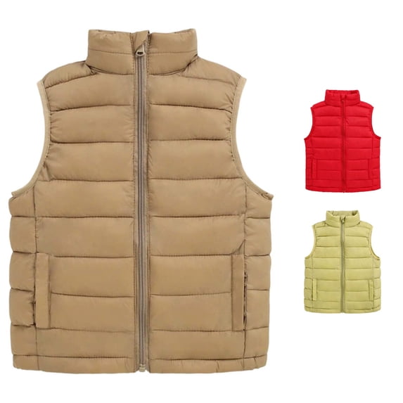 LIUYUNNN Boys Lightweight Quilted Vest Outerwear Insulated Sleeveless Jacket For Kids And Youth With Stand Collar Easy Wear Light Winter Coat Boys, Size 11-12 Years